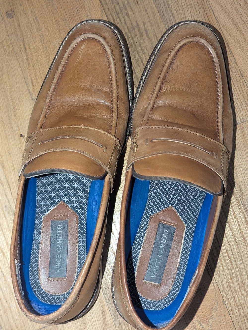 Vince Camuto Brown Leather Penny Loafers Men’s Size 10 M Slip On Dress Casual